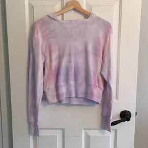 pastel tie-dye crop hoodie